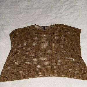 Women’s EILEEN FISHER Knit Top Délavé Bateau Neck Bronze Size Small